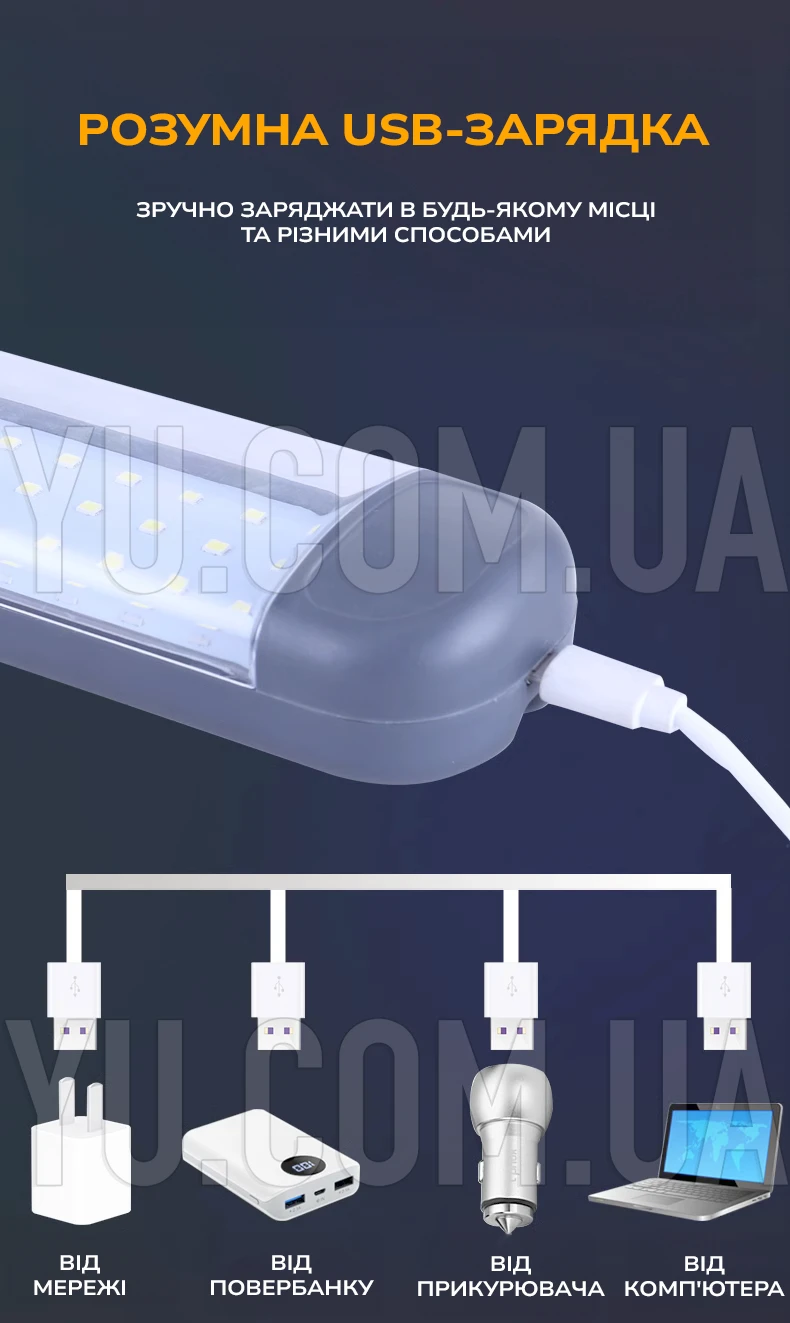 Ліхтарик світлодіодний BL PC 048COB на магнітах із USB зарядкою Ліхтарик світлодіодний BL PC 048COB на магнітах із USB зарядкою